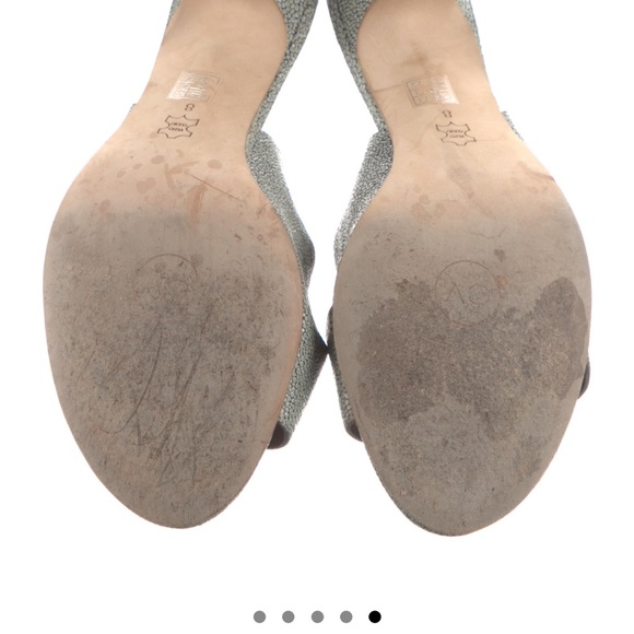 Cynthia Vincent Leather Slingback heels, light green printed - Picture 6 of 12